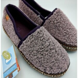 Acorn Moc Slippers Kids Size 3-4 L'il Woven Trim‎ Iris (Purple) A19009IRS Sherpa